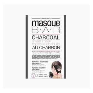 Masque Bar Charcoal Sheet Mask 3 Pack Bamboo Fiber Detox Pore Care Skincare NEW